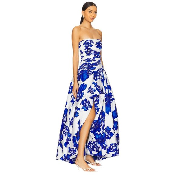 Aje Behold Maxi Dress in Boldly Blooming Cobalt 4 New Womens Maxi Gown - Picture 3 of 17